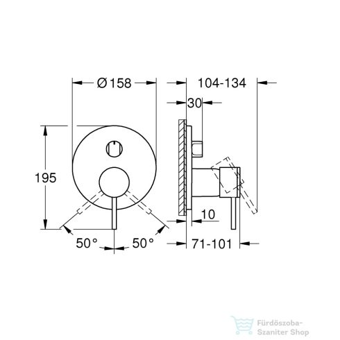 Grohe ATRIO falsík alatti kád/zuhany csaptelep,Supersteel 24356DC0