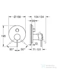 Grohe ATRIO falsík alatti kád/zuhany csaptelep 3 fogyasztóhoz,Cool Sunrise 24356GL0