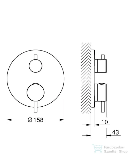 Grohe ATRIO falsík alatti termosztátos kád/zuhany csaptelep,Supersteel 24357DC0