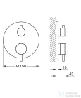 Grohe ATRIO falsík alatti termosztátos kád/zuhany csaptelep,Króm 24358000