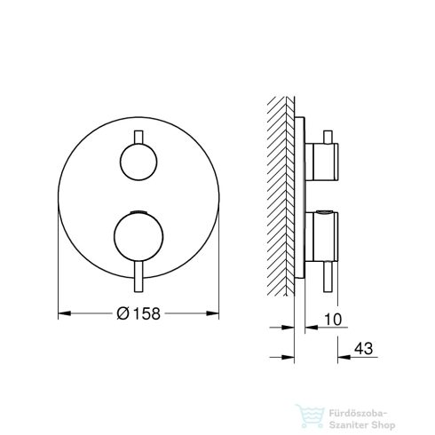 Grohe ATRIO falsík alatti termosztátos kád/zuhany csaptelep,Brushed Hard Graphite 24359AL0