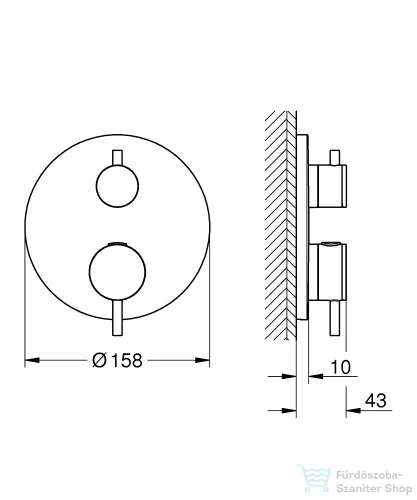 Grohe ATRIO falsík alatti termosztátos kád/zuhany csaptelep,Supersteel 24359DC0