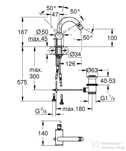 Grohe ATRIO bidé csaptelep automata leeresztővel,Brushed Hard Graphite 24364AL0