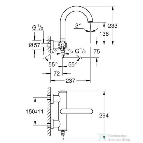 Grohe ATRIO kádtöltő csaptelep zuhanyszett nélkül,Cool Sunrise 24367GL0