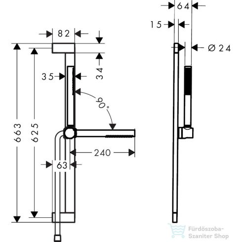 Hansgrohe PULSIFY S Ecosmart+ zuhanyszett 65 cm-es zuhanyrúddal,matt fekete 24373670