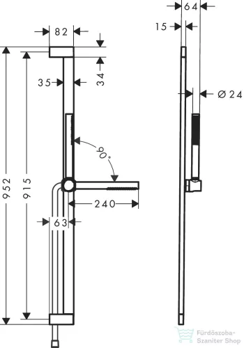 Hansgrohe PULSIFY S Ecosmart zuhanyszett 90 cm-es zuhanyrúddal,Króm 24382000