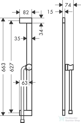 Hansgrohe Unica E Puro 65 zuhanyrúd tartóval és 160 cm-es gégecsővel,matt fehér 24404700