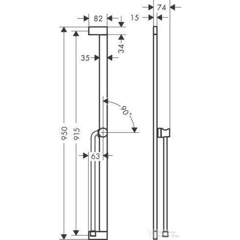 Hansgrohe Unica S Puro 90 zuhanyrúd tartóval és 160 cm-es gégecsővel,matt fekete 24405670