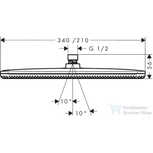 Hansgrohe RAINDANCE ALIVE Q 21,4x34,3 cm-es fejzuhany, matt fekete 24530670