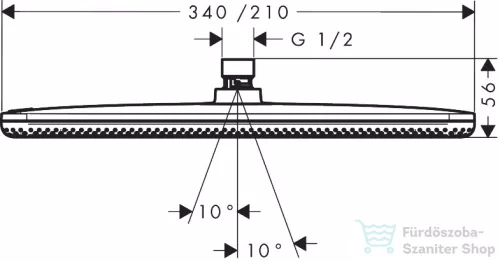 Hansgrohe RAINDANCE ALIVE Q 21,4x34,3 cm-es fejzuhany, matt fekete 24530670