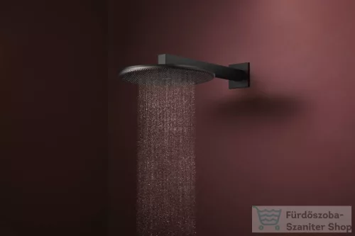 Hansgrohe RAINDANCE ALIVE S 300 Ecosmart 2 funkciós fejzuhany zuhanykarral, alaptest nélkül, matt fekete 24541670