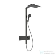   Hansgrohe RAINDANCE ALIVE Q Puro Showerpipe 210/340 1 jet termosztátos zuhanyrendszer, szálcsiszolt fekete króm 24580340