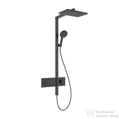Hansgrohe RAINDANCE ALIVE Q Puro Showerpipe 210/340 Ecosmart 1 jet termosztátos zuhanyrendszer, szálcsiszolt fekete króm 24581340