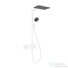   Hansgrohe RAINDANCE ALIVE Q Puro Showerpipe 210/340 Ecosmart 1 jet termosztátos zuhanyrendszer, matt fehér 24581700