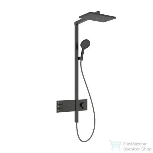 Hansgrohe RAINDANCE ALIVE Q Puro Showerpipe 210/340 2 jet termosztátos zuhanyrendszer, szálcsiszolt fekete króm 24590340