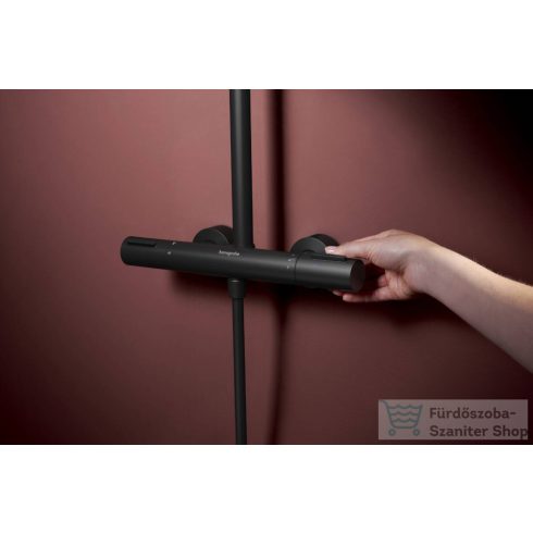 Hansgrohe RAINDANCE ALIVE S Puro Showerpipe 300 1 jet termosztátos zuhanyrendszer, matt fekete 24593670