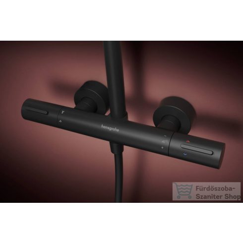 Hansgrohe RAINDANCE ALIVE S Puro Showerpipe 300 1 jet termosztátos zuhanyrendszer, matt fekete 24593670