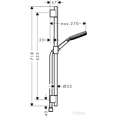Hansgrohe Raindance ALIVE Select S 125 Ecosmart zuhanyszett 100,8 cm-es rúddal, matt fehér 24603700