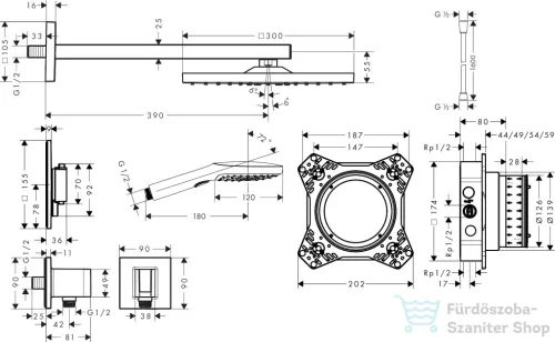 Hansgrohe RANIDANCE E termosztátos falsík alatti zuhanyrendszer, króm 24623000