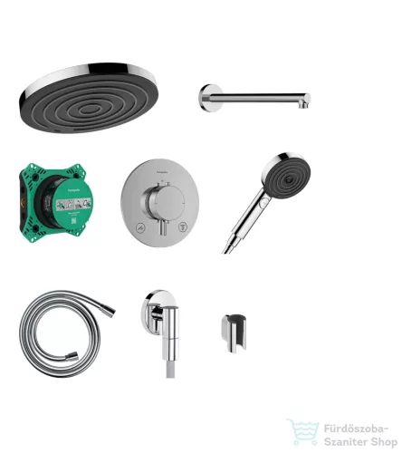 Hansgrohe PULSIFY S termosztátos falsík alatti zuhanyrendszer, króm 24624000