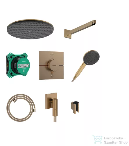 Hansgrohe RAINDANCE ALIVE S 300 komplett falsík alatti termosztátos zuhanyrendszer, szálcsiszolt bronz 24630140