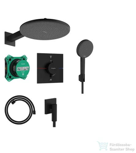 Hansgrohe RAINDANCE ALIVE S 300 komplett falsík alatti termosztátos zuhanyrendszer, matt fekete 24630670