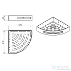 Sapho SMART sarokpolc, 210x45x210mm, matt inox (247938)