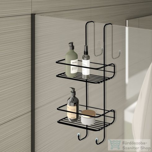 Sapho GEDY CHROM LINE  rácsos polc zuhanyzóba, 240x490x220mm, matt fekete (248514)