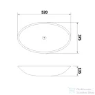 Sapho BEAUTY Pure ovális üvegmosdó 52x37,5x13,5cm 2501-12