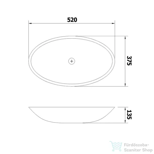 Sapho BEAUTY Pure ovális üvegmosdó 52x37,5x13,5cm 2501-12