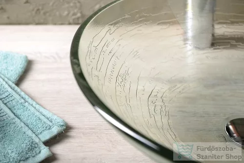 Sapho BEAUTY RIPPLE üveg mosdó, átmérőr 42 cm  2501-18