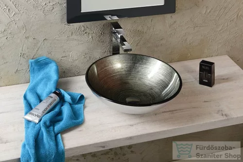 Sapho BEAUTY DAMAR üveg mosdó, átmérő 42 cm  2501-20