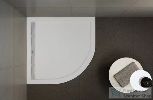 Wasserburg PETRA 90x90 Öntött műmárvány zuhanytálca, íves, folyókával,  2503R-90