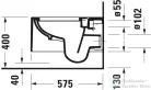 Duravit VITRIUM fali WC ülőke nélkül, fényes/matt fehér 250409FF00