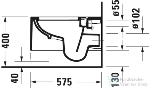 Duravit VITRIUM fali WC ülőke nélkül, fényes/matt fehér 250409FF00