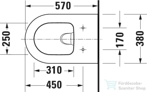 Duravit VITRIUM fali WC ülőke nélkül, fényes/matt fehér 250409FF00