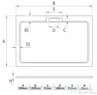 Wasserburg PETRA 120x80 Öntött műmárvány zuhanytálca 2506-80