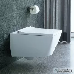   Duravit VIU öblítőperem nélküli fali wc Wondergliss bevonattal 25110900001