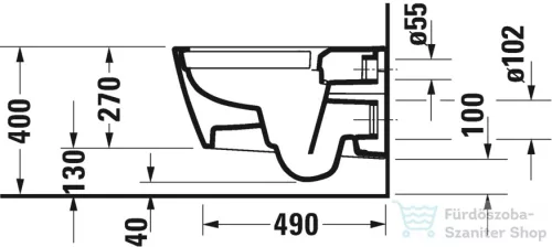 Duravit Viu öblítőperem nélküli Rimless fali wc 2511090000 ( 251109 )