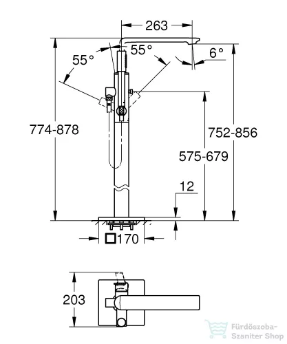 Grohe ALLURE egykaros szabadonálló kádtöltő csaptelep, króm 25222001