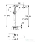 Grohe ALLURE egykaros szabadonálló kádtöltő csaptelep, grafit 25222A01