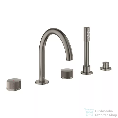 Grohe ATRIO PRIVATE 5 üléses kádtöltő csaptelep zuhanyszettel,alaptest nélkül,Brushed Hard Graphite 25226AL0