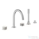 Grohe ATRIO PRIVATE 5 üléses kádtöltő csaptelep zuhanyszettel,alaptest nélkül,SuperSteel 25226DC0