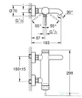 Grohe Essence Egykaros kádcsaptelep 1/2″, króm 25250001