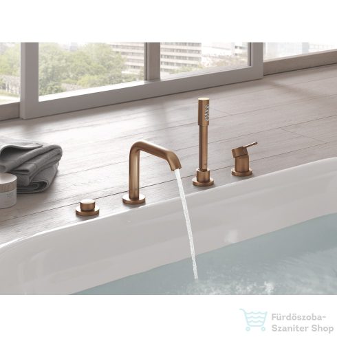 Grohe ESSENCE 4 üléses kádtöltő csaptelep zuhanyszettel,alaptest nélkül,Brushed Warm Sunset 25251DL1