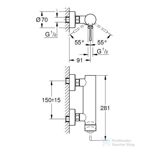 Grohe ESSENCE NEW egykaros zuhanycsaptelep,Brushed Hard Graphite 25252AL1
