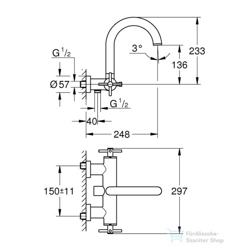 Grohe ATRIO kádtöltő csaptelep zuhanyszett nélkül,Króm 25268000