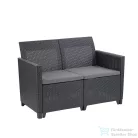 Curver Claire 2 üléses műrattan kerti kanapé grafit 252689
