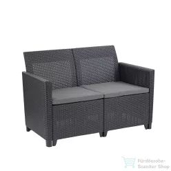   Curver Claire 2 üléses műrattan kerti kanapé grafit 252689