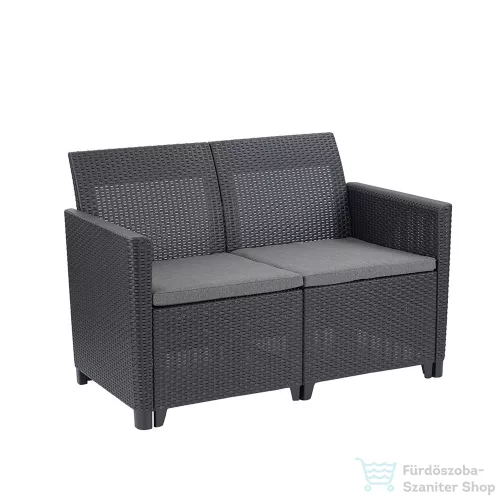 Curver Claire 2 üléses műrattan kerti kanapé grafit 252689